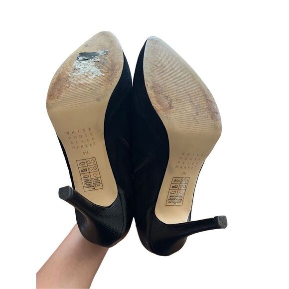 WHITE HOUSE BLACK MARKET ADDYSON SUEDE LEATHER HIGH HEEL ANKLE BOOTS BOOTIES - Picture 8 of 8